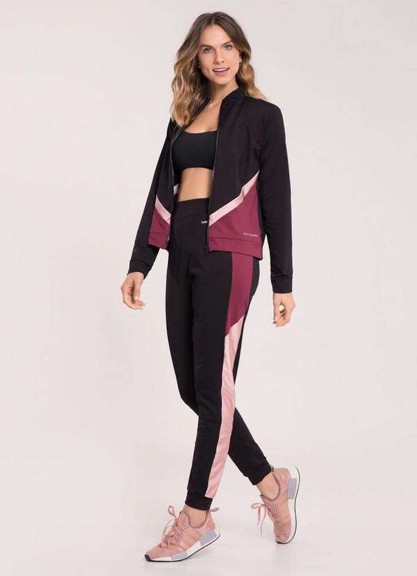 Graphene - Jaqueta Graphene com Bolsos Zíper Preto Preto