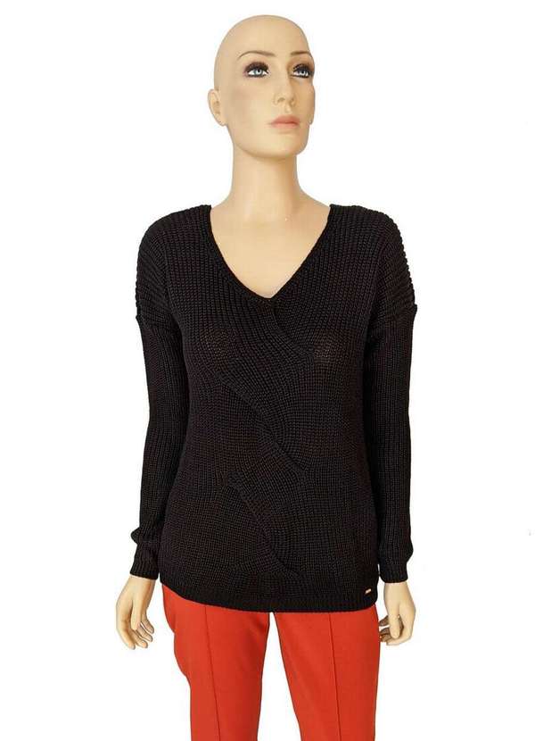 Lado Avesso - Tricot Lado Avesso Trançado Preto Preto