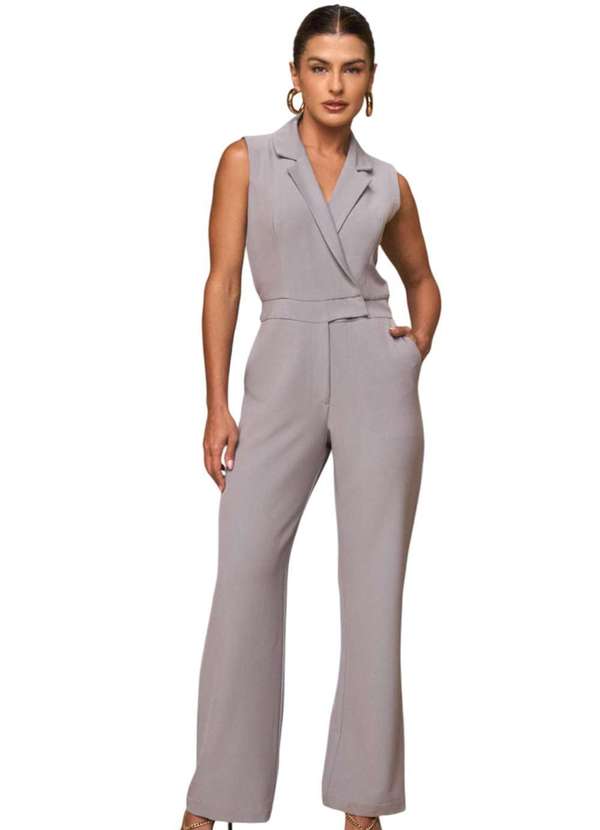 Lado Avesso - Macacão Alfaiataria Lado Avesso Cinza Cinza