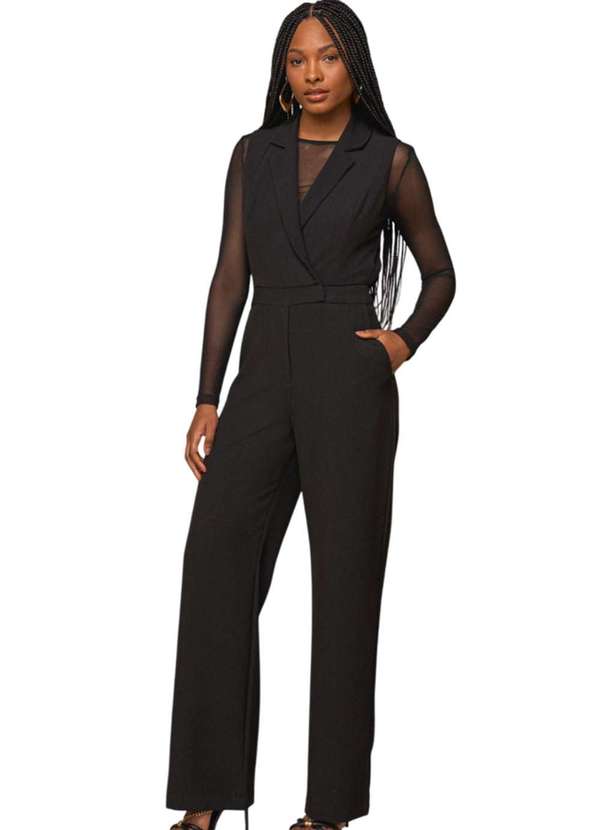 Lado Avesso - Macacão Alfaiataria Lado Avesso Preto Preto