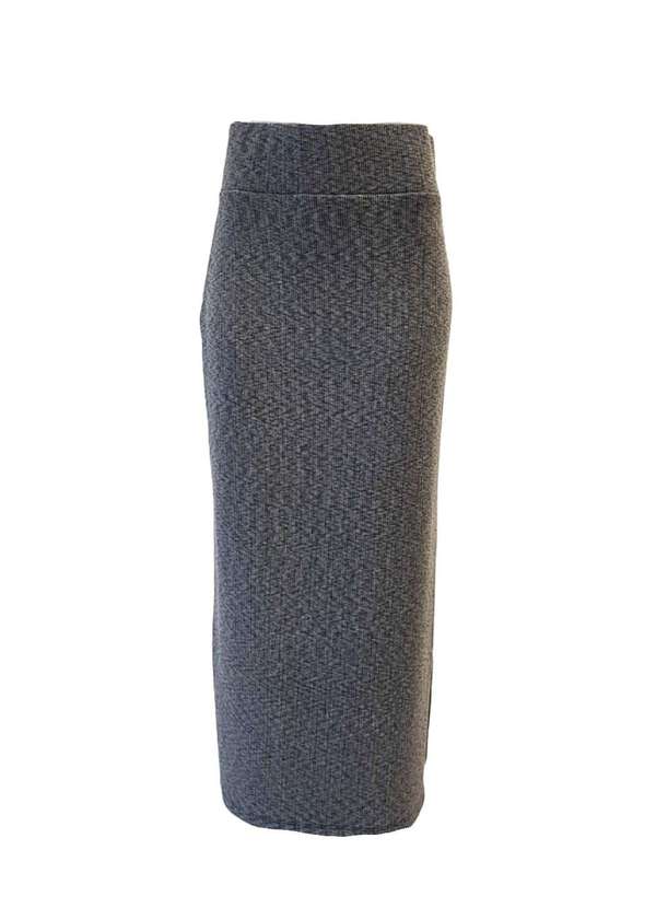 Sommer - Saia Longa Sommer Canelada Cós Duplo Cinza Cinza