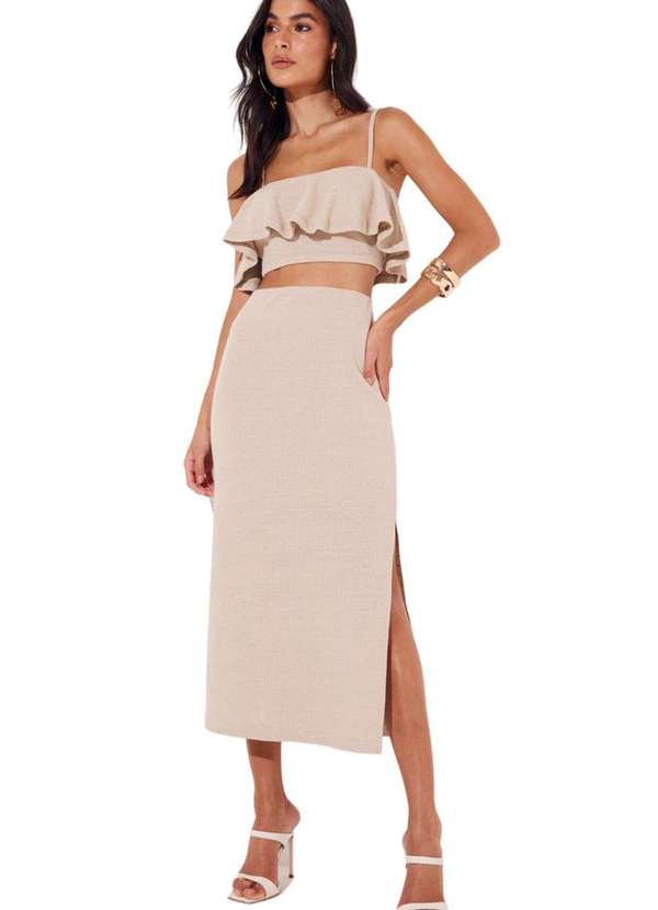 Sommer - Saia Midi Sommer Bege Bege