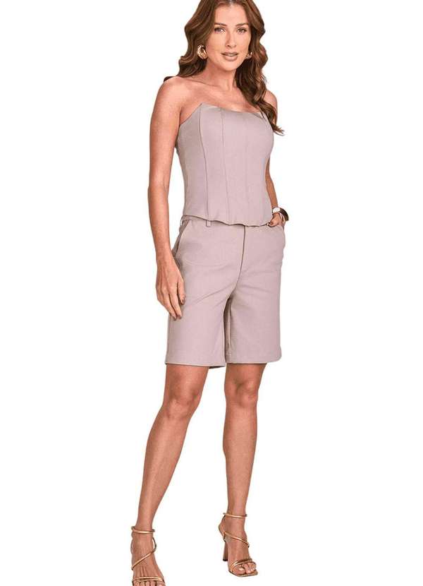 Lado Avesso - Bermuda Alfaiataria Lado Avesso Bege Bege 4