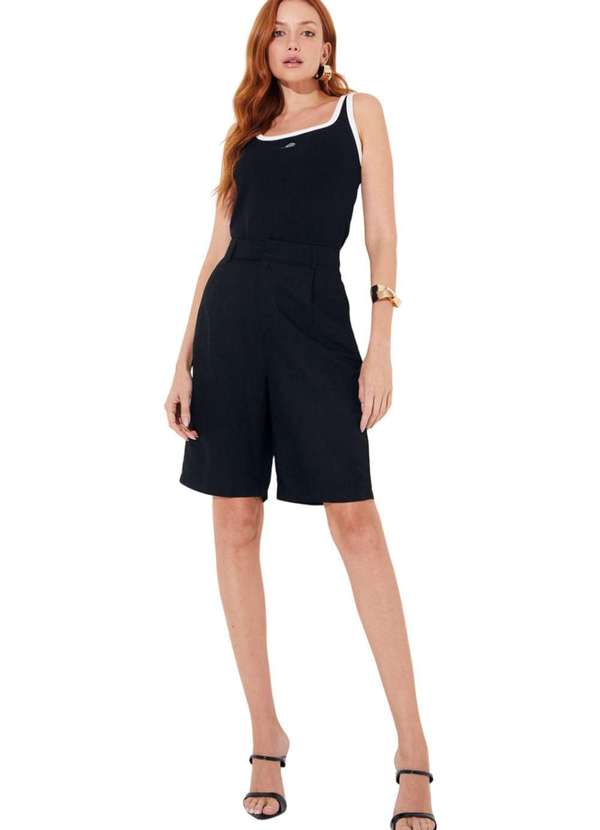 Sommer - Bermuda Sommer Linho Alfaiataria Preto Preto