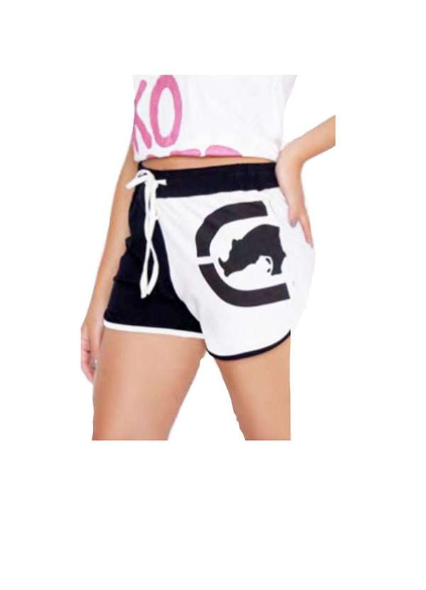 Ecko - Shorts Ecko Feminino Preto e Branco Preto
