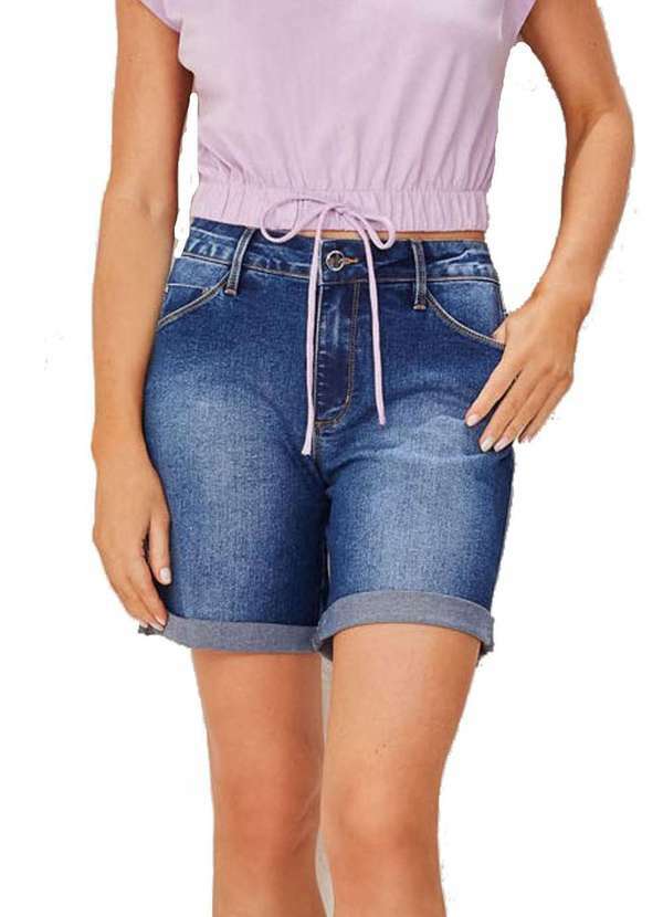 Lado Avesso - Shorts Jeans Lado Avesso Curve Azul Médio Azul 2