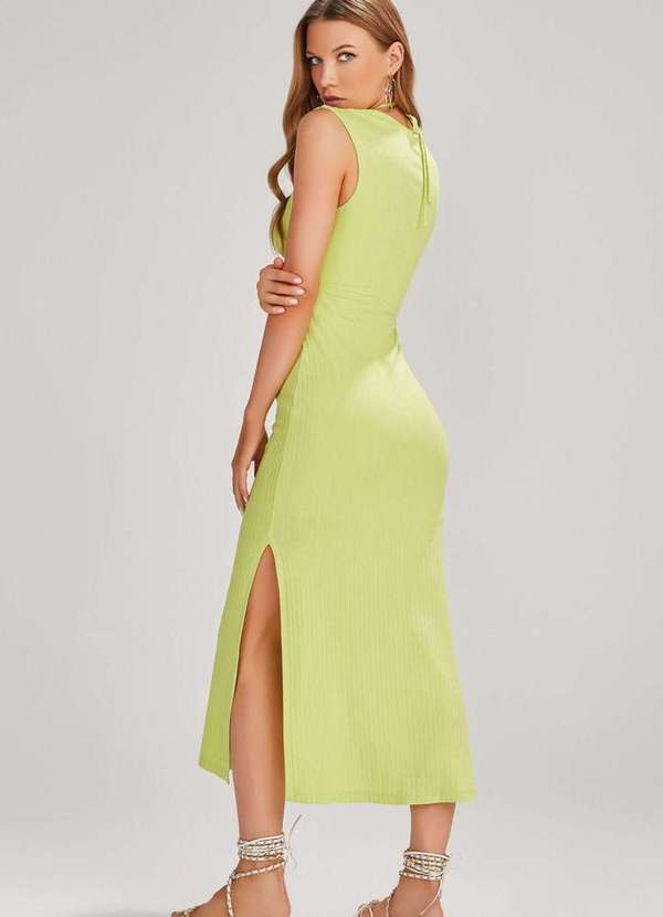 Lado Avesso - Vestido Midi Lado Avesso Canelado Verde Lima Verde 3