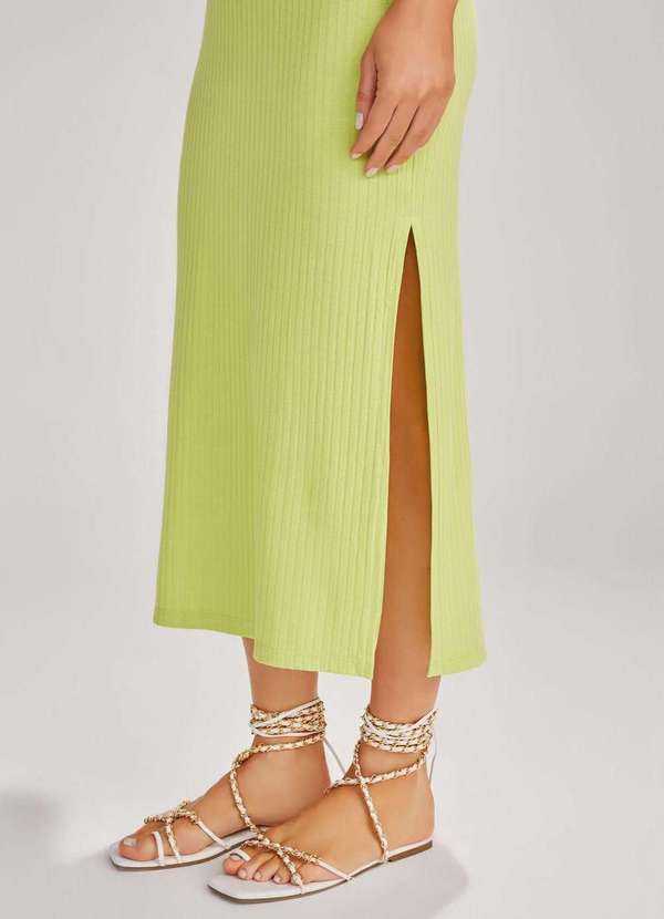 Lado Avesso - Vestido Midi Lado Avesso Canelado Verde Lima Verde 5