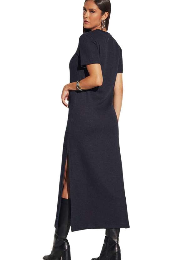 Sommer - Vestido Midi Sommer com Fenda Lateral Azul Alya Azul 2