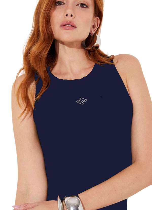 Sommer - Vestido Sommer Slim Curto Cavado Canelado Azul Azul 3