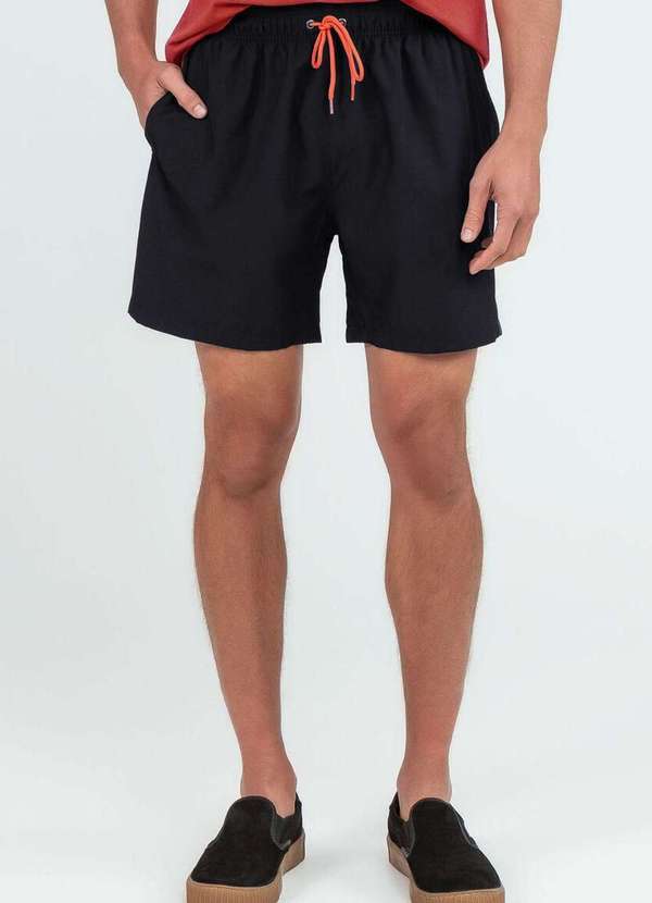 Hangar 33 - Shorts Hangar 33 com Cadarço Preto Preto