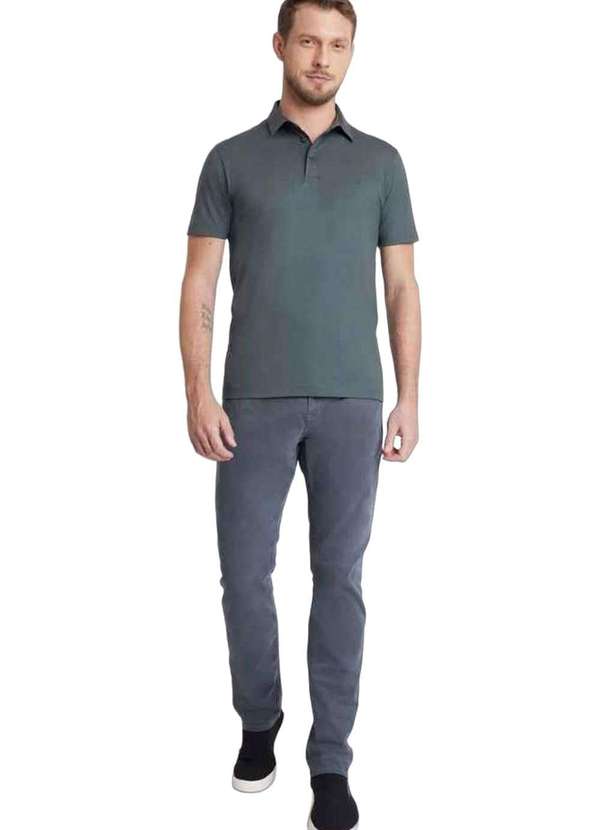 Aramis - Calça Color Aramis Slim Tinturada Cinza Chumbo Cinza