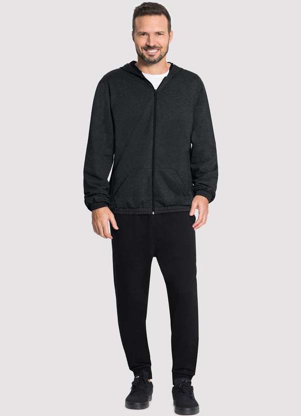 Fico - Calça Fico Moletom Felpado Preto Preto