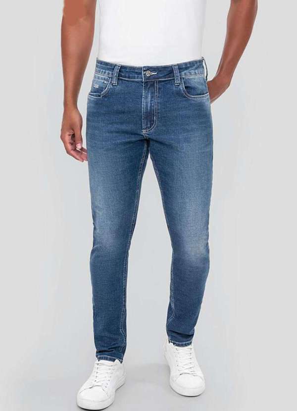 Hangar 33 - Calça Jeans Hangar 33 Skinny Clima Control Azul Azul 3