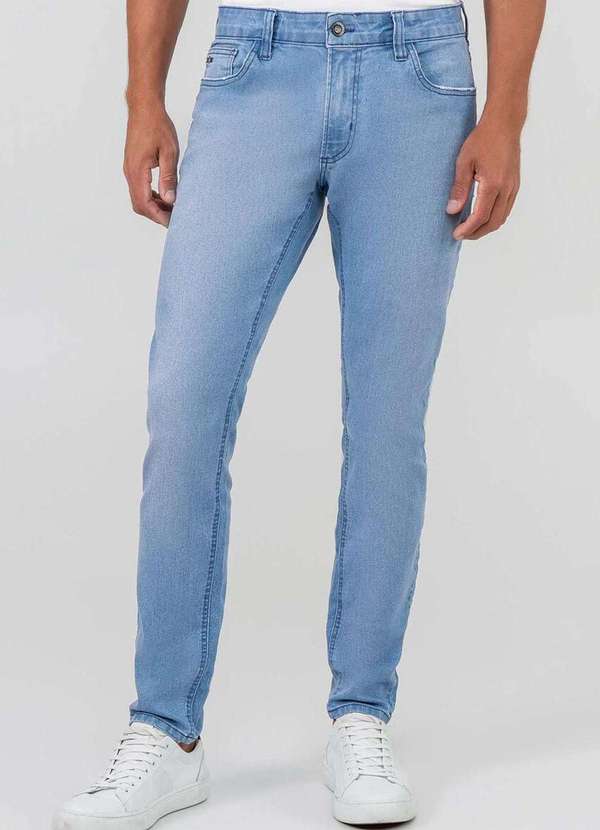 Hangar 33 - Calça Jeans Hangar 33 Skinny Estonado Azul Claro Azul