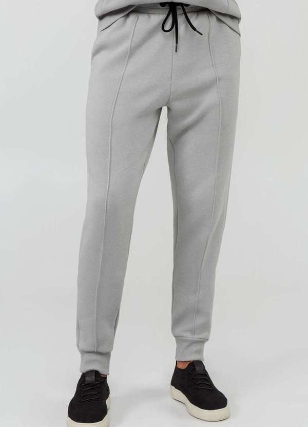Hangar 33 - Calça Jogger Hangar 33 Moletom Cinza Cinza