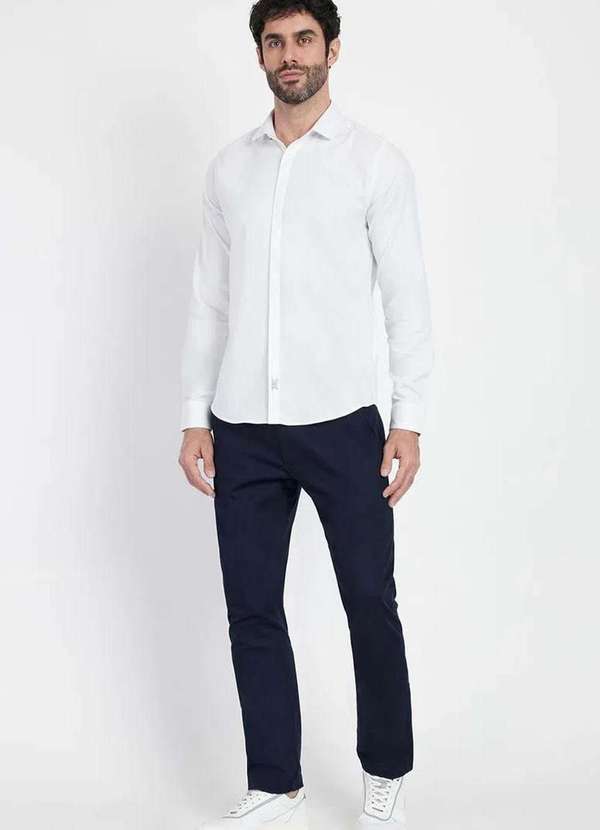 Aramis - Camisa Aramis Cetim Super Slim Strech Branco Branco 2