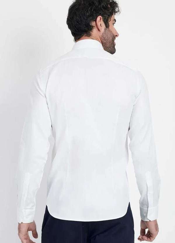 Aramis - Camisa Aramis Cetim Super Slim Strech Branco Branco 3