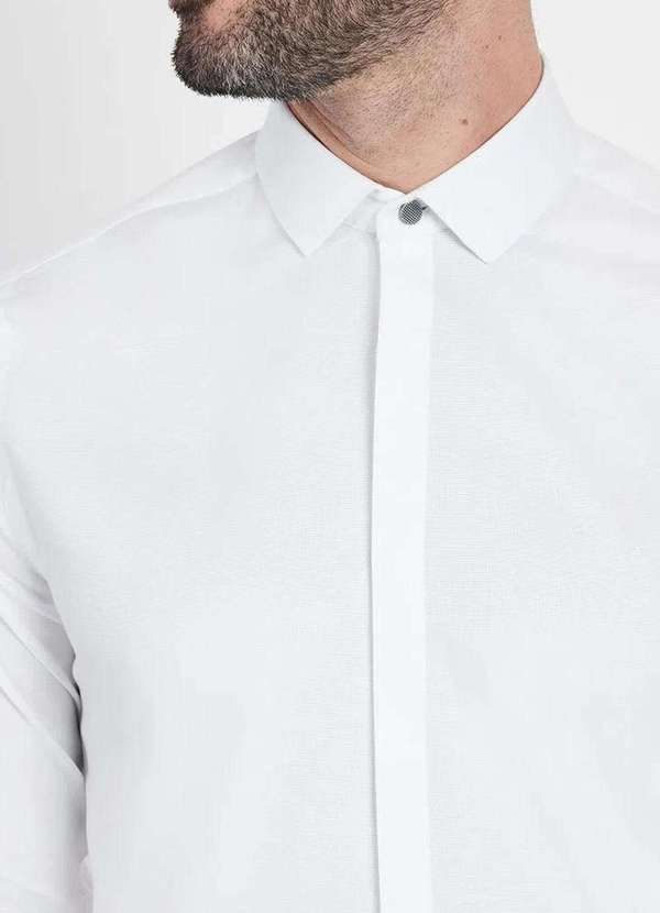 Aramis - Camisa Aramis Cetim Super Slim Strech Branco Branco 4