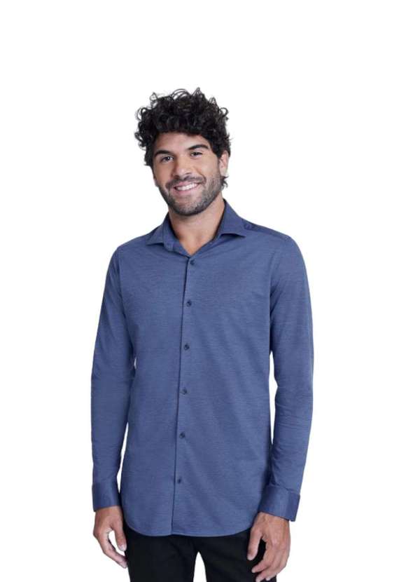 Aramis - Camisa Aramis Cosmo Slim em Malha Azul Azul