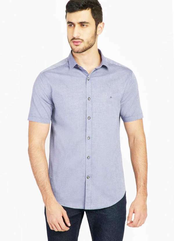 Aramis - Camisa Aramis Manga Curta Slim Azul Claro Azul