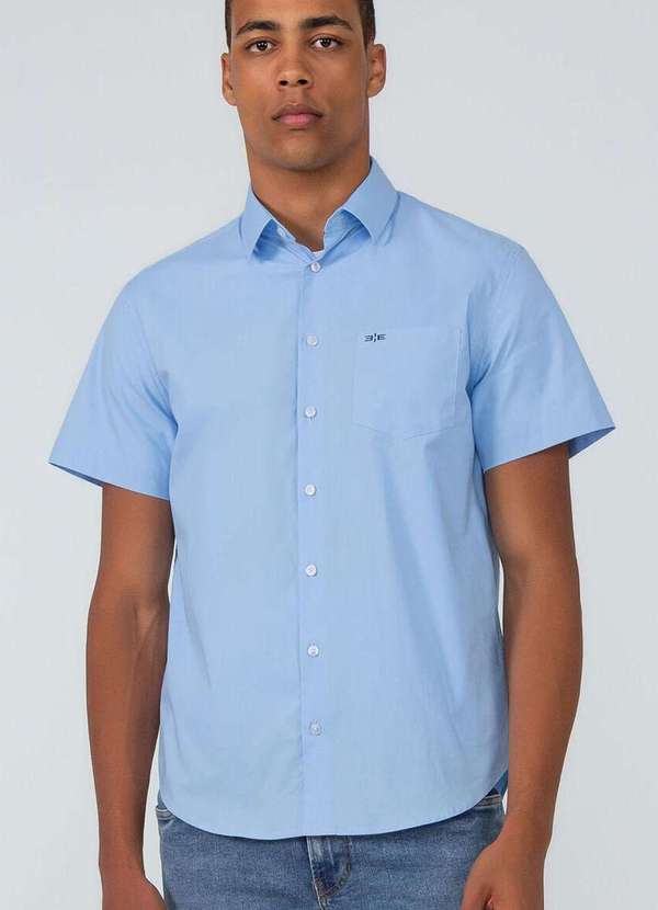 Hangar 33 - Camisa Hangar 33 Manga Curta Comfort Azul Azul