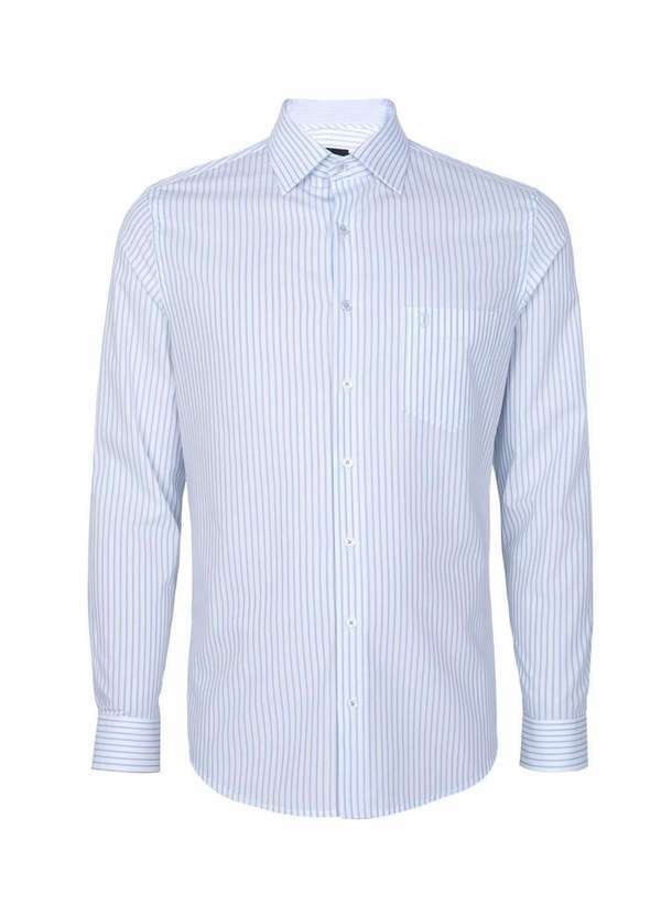 Individual - Camisa Individual Comfort Fio Tinto Listrado Branco Branco