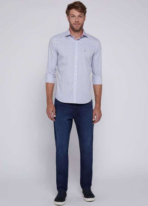 Individual - Camisa Individual Comfort Fit Xadrez Azul Claro Azul