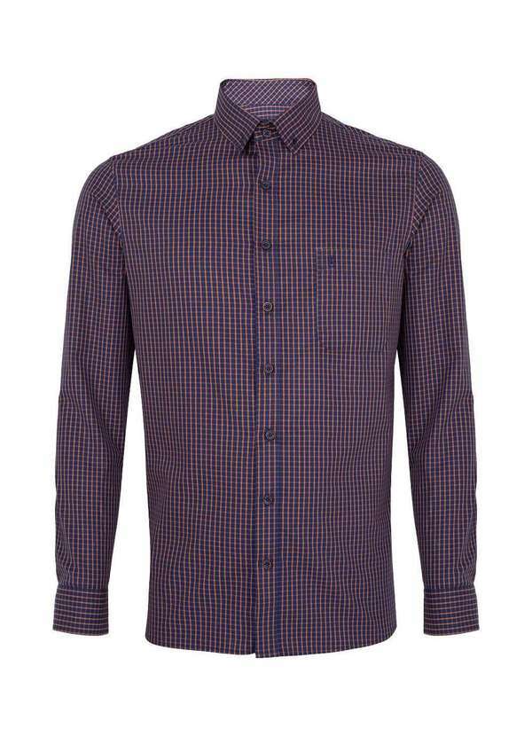 Individual - Camisa Individual Comfort Fit Xadrez Azul Marinho Azul