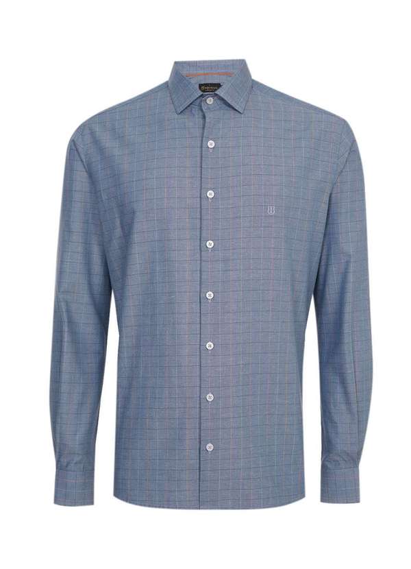 Individual - Camisa Individual Comfort Fit Xadrez Azul Medio Azul