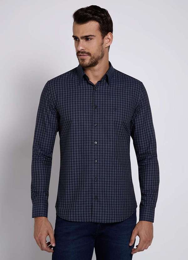 Individual - Camisa Individual Concept Maquinetada Azul Azul