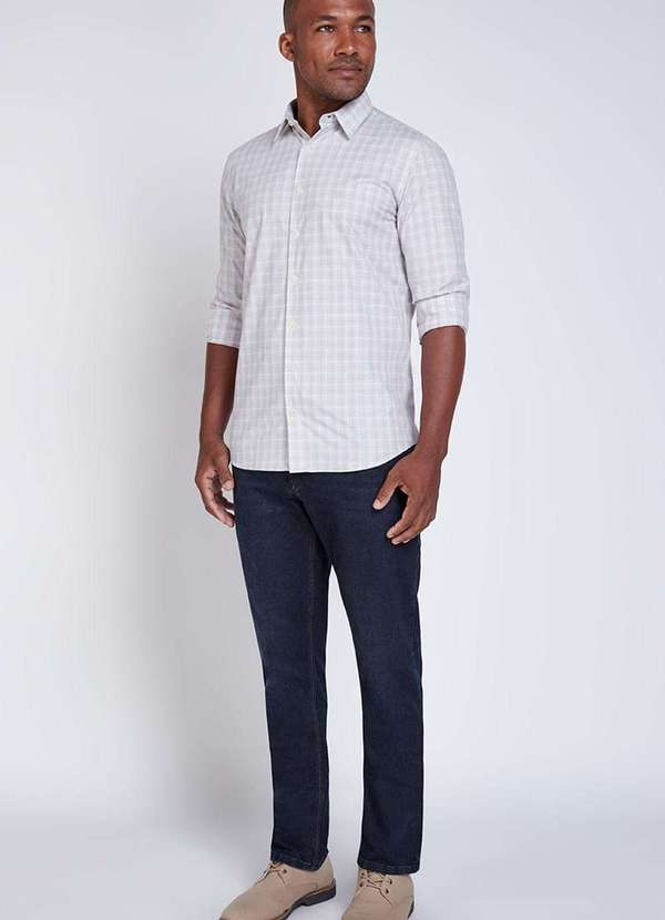 Individual - Camisa Individual Concept Xadrez Fio Tinto Bege Bege 4