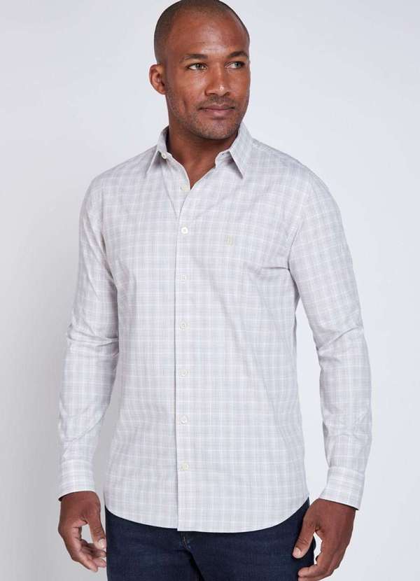 Individual - Camisa Individual Concept Xadrez Fio Tinto Bege Bege 5