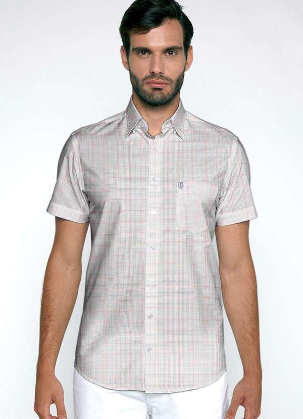 Individual - Camisa Individual Manga Curta Comfort Mix Fio Tinto Cinza Claro Cinza
