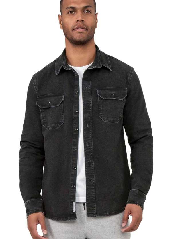 Hangar 33 - Camisa Jeans Hangar 33 Comfort Preto Preto 2