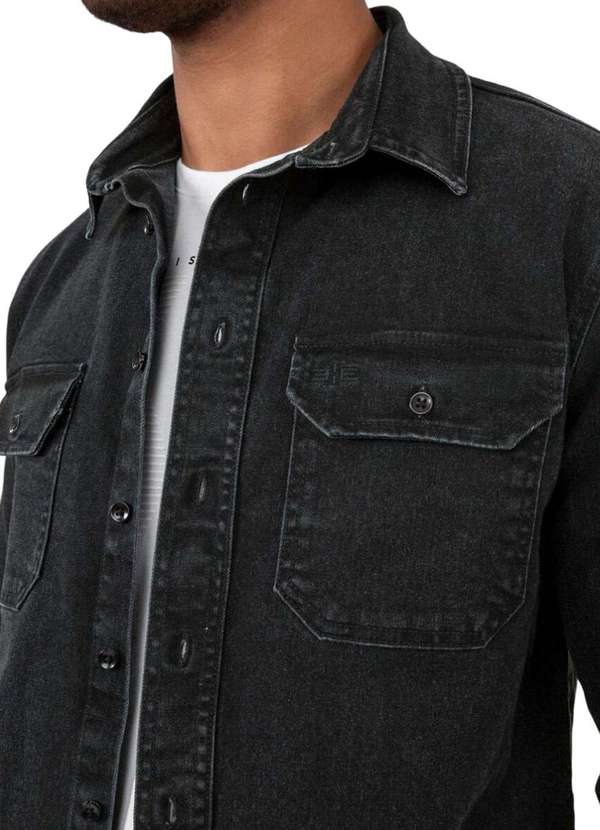 Hangar 33 - Camisa Jeans Hangar 33 Comfort Preto Preto 3