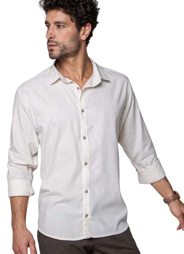 Garm - Camisa Linho Manga Longa Bege Bege