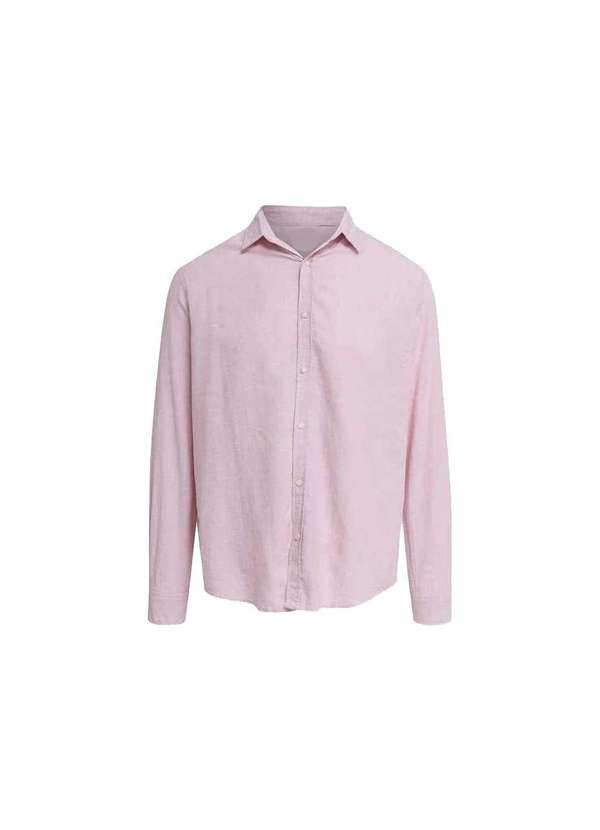 Garm - Camisa Linho Manga Longa Rosa Rosa