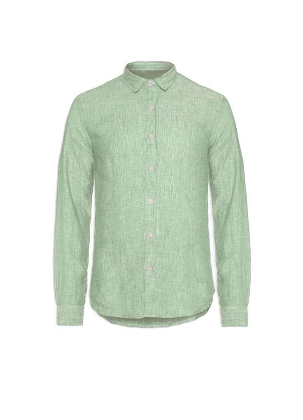 Garm - Camisa Linho Manga Longa Verde Verde