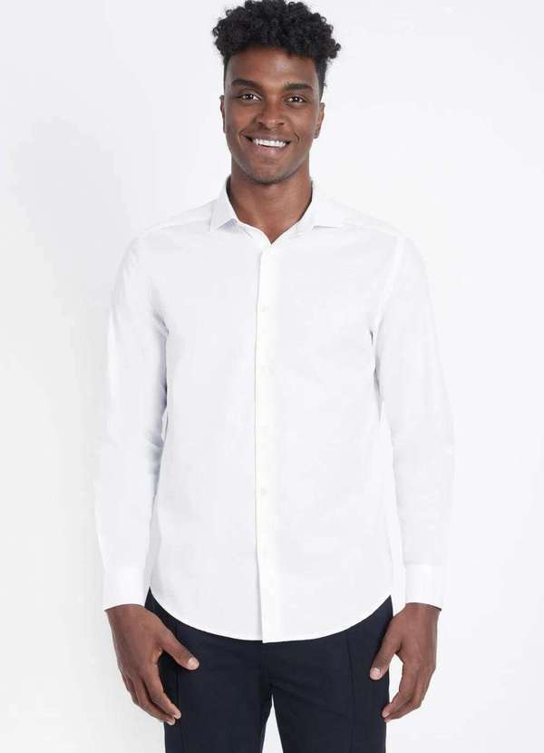 Aramis - Camisa Slim Aramis Maquinetada H40 Branco Branco