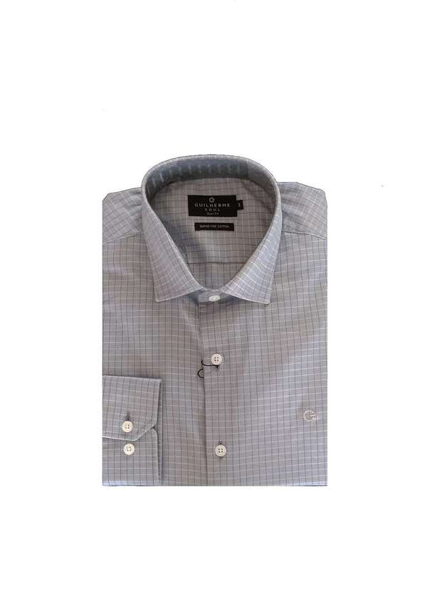 Guilherme Soul - Camisa Slim Guilherme Soul Quadriculada Cinza Cinza