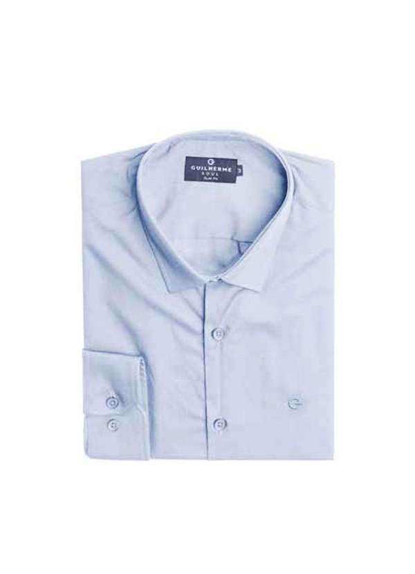 Guilherme Soul - Camisa Slim Guilherme Soul Tricoline Azul Claro Azul 2