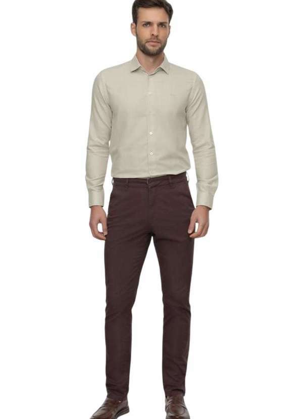 Hangar 33 - Camisa Slim Hangar 33 em Tecido Oxford Bege Bege