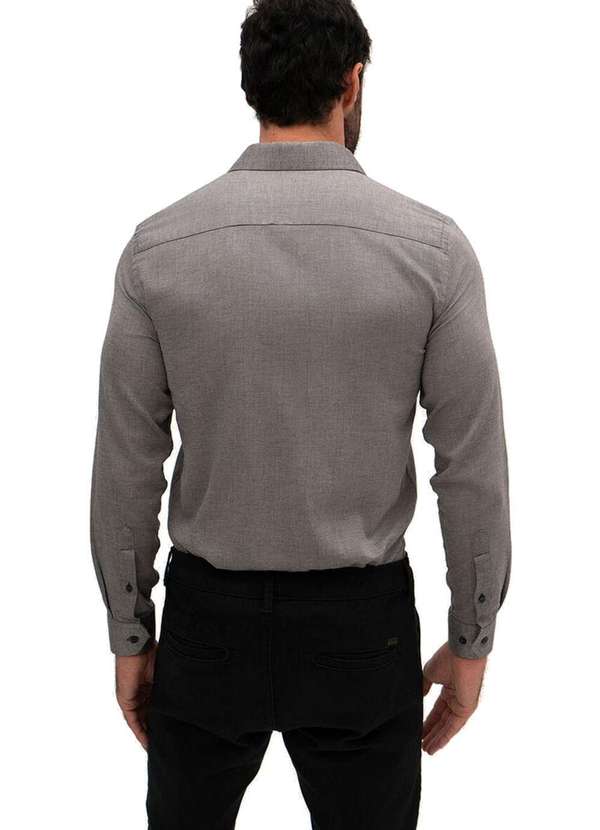 Hangar 33 - Camisa Slim Hangar 33 em Tecido Oxford Cinza Cinza 3