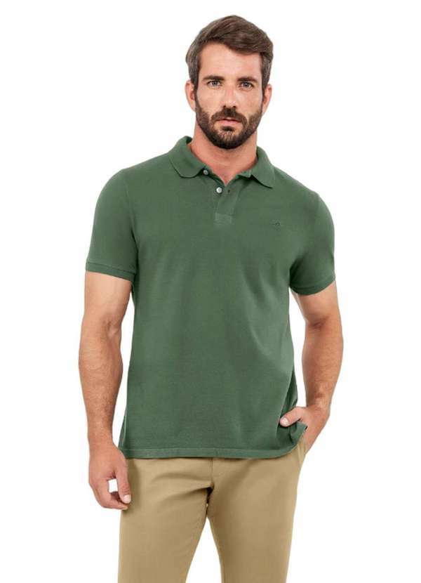 Hangar 33 - Polo Hangar 33 Malha Piquet Verde Escuro Verde