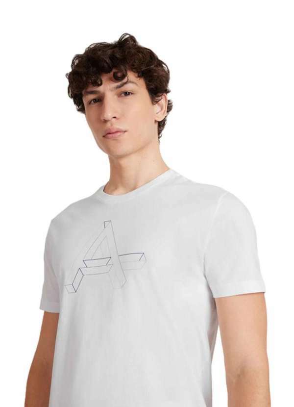 Aramis - Camiseta Aramis Malha Geométrico Branco Branco