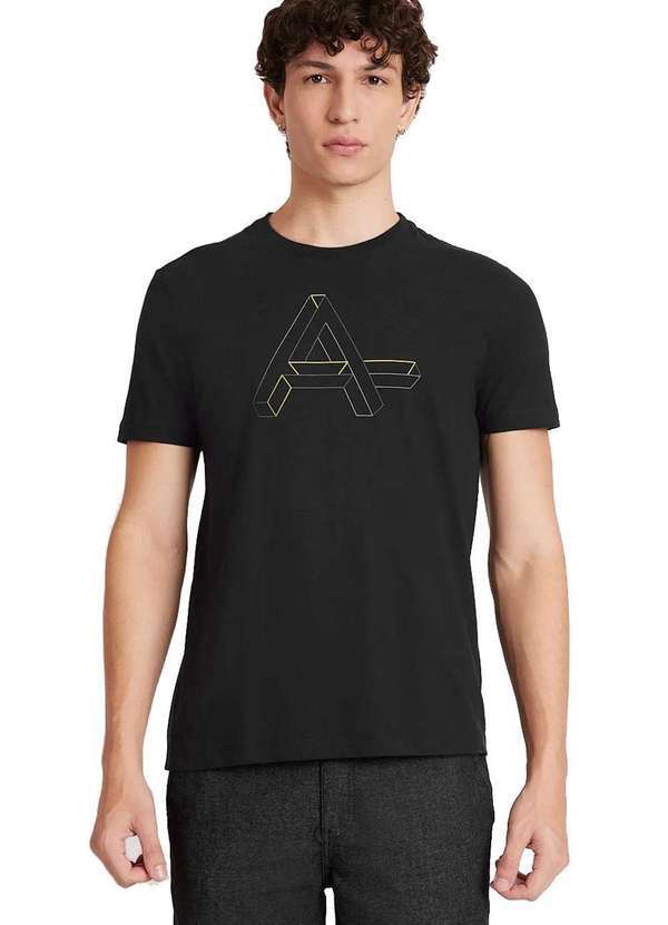 Aramis - Camiseta Aramis Malha Geométrico Preto Preto