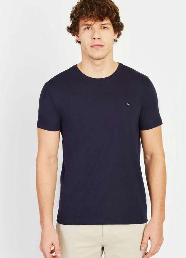 Aramis - Camiseta Aramis Malha Lisa Azul Marinho Azul