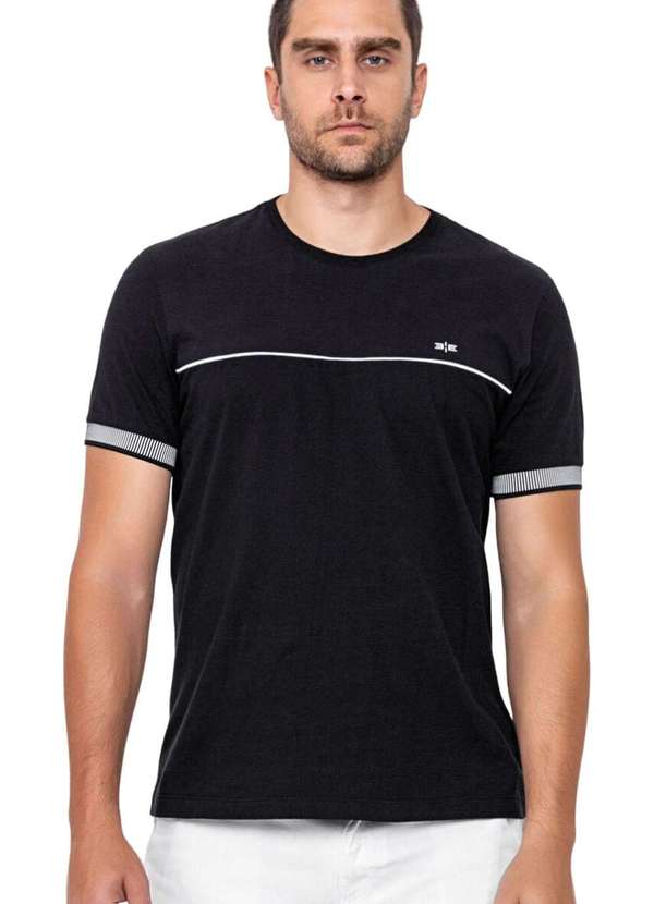 Hangar 33 - Camiseta Hangar 33 com Retilínea Preto Preto