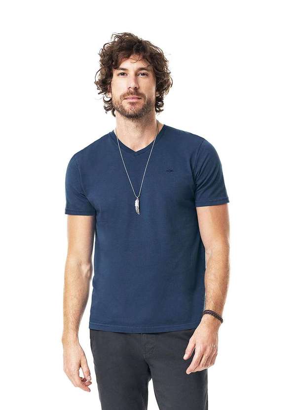 Hangar 33 - Camiseta Hangar 33 Decote V Azul Azul